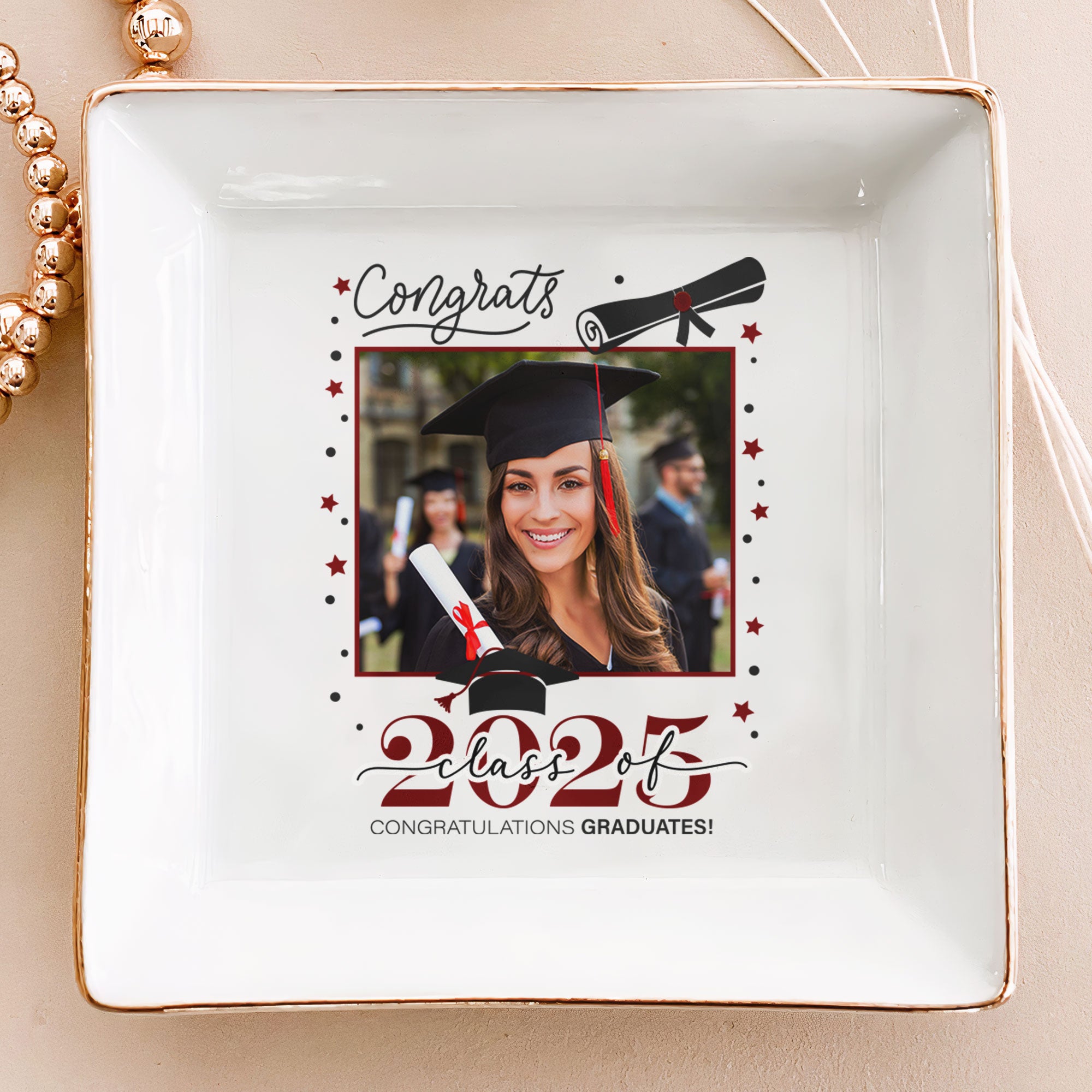 Congrats Graduation – Personalized Photo Jewelry Dish