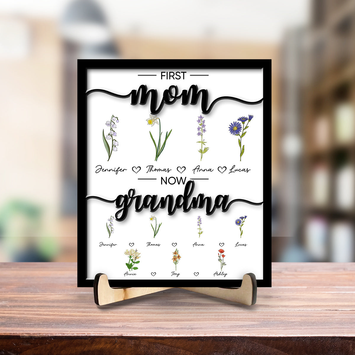 First Mom Now – Personalized Wooden Plaque