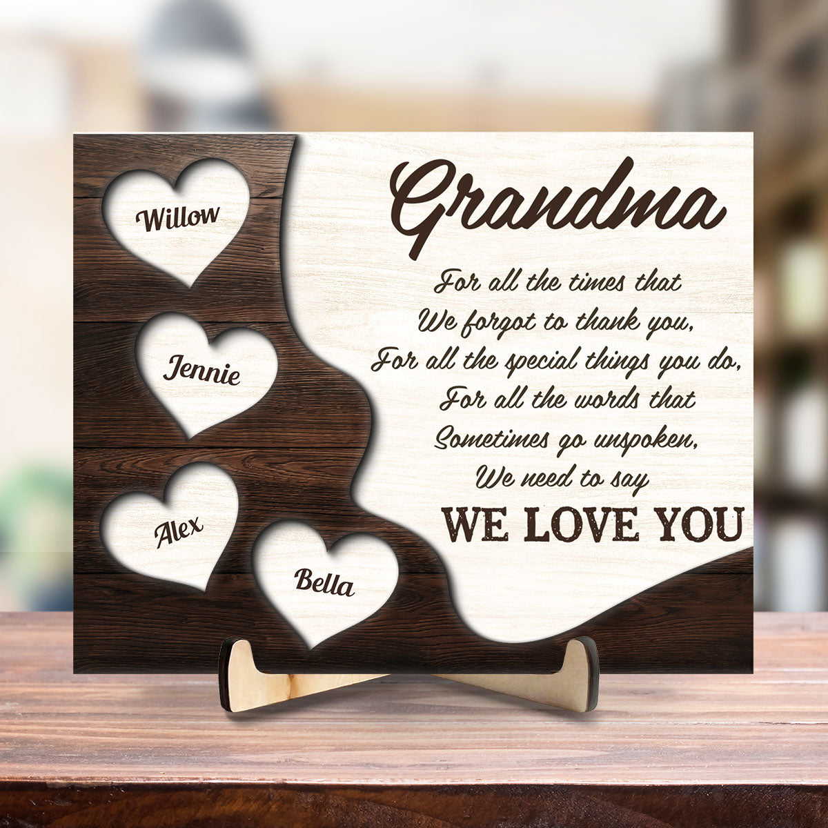 For All The Times We Forgot To Thank You – Personalized Wooden Plaque
