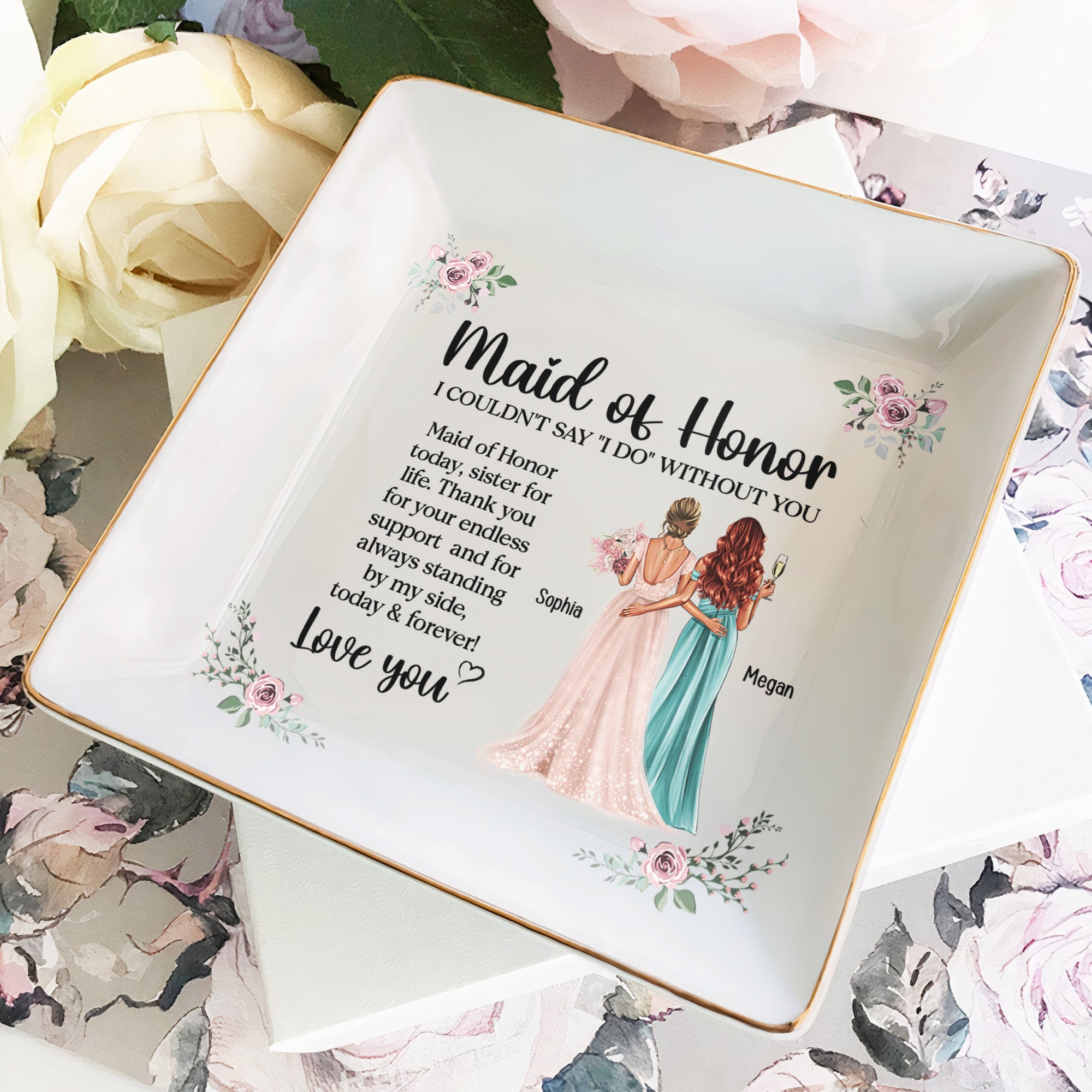 Maid Of Honor Today Sister For Life Wedding Gift – Personalized Jewelry Dish